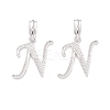 Rack Plating Eco-Friendly Brass Letter Pendants KK-K265-02P-N-1