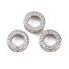 925 Sterling Silver Micro Pave Clear Cubic Zirconia Bead Frames STER-P061-01A-P-1
