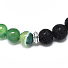 Dyed Natural Agate Beads Stretch Bracelets BJEW-R309-02-B01-2
