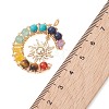 7 Chakra Round Mixed Stone Copper Wire Wrapped Moon Pendants PALLOY-TA00401-01-4