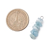 3Pcs Natural Aquamarine & Flower Amazonite & Synthetic Stone Chip Beaded Constellation Pendants PALLOY-JF03043-11-2