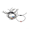 Evil Eye Round Lampwork Braided Bead Bracelet BJEW-JB06843-1