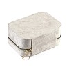 Italian Velvet Double Layers Jewelry Set Storage Zipper Boxes with Mirror Inside CON-G023-09A-2