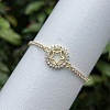 Adjustable Brass Pave Clear Cubic Zirconia Ring Link Slider Tennis Bracelets for Women WG91A5E-01-1