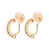 Brass Micro Pave Cubic Zirconia Clip-on Earring Findings KK-N261-122B-G-1