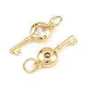 Brass Micro Pave Clear Cubic Zirconia Pendants KK-H292-12G-2