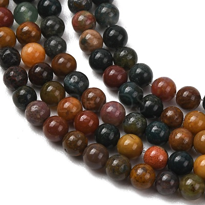 Natural Ocean Jasper Beads Strands G-F668-26-4mm-1