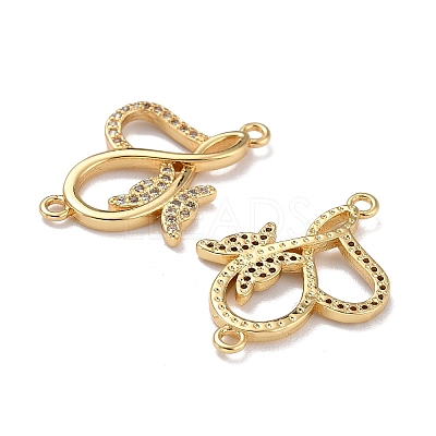 Brass Micro Pave Clear Cubic Zirconia Links Connectors X-ZIRC-A021-68G-1
