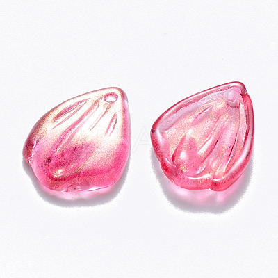 Transparent Spray Painted Glass Pendants GLAA-T016-27B-1
