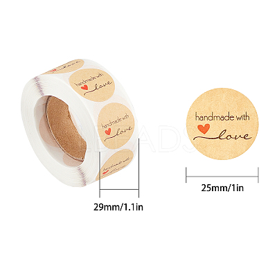 1 Inch Thank You Sticker Self-Adhesive Kraft Paper Gift Tag Stickers DIY-GL0001-05-01-1