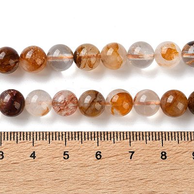 Natural Yellow Hematoid Quartz/Golden Healer Quartz Beads Strands G-C268-B01-02-1