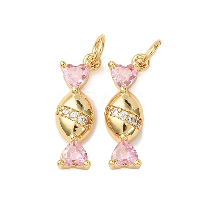 Brass Micro Pave Cubic Zirconia Pendants KK-D019-23G-1
