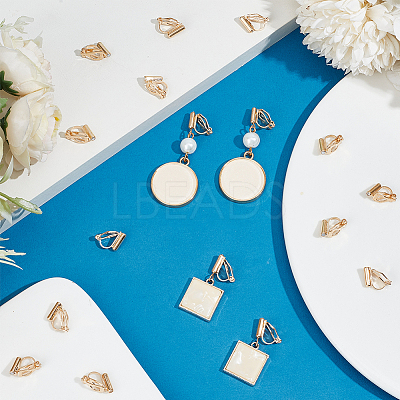 20Pcs Brass Clip-on Earring Findings KK-SC0004-81KCG-1
