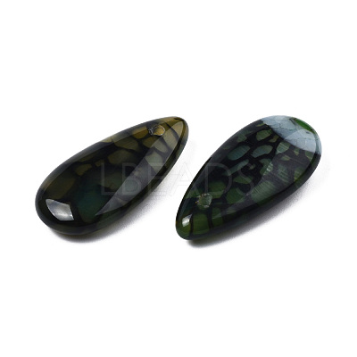Natural Dragon Veins Agate Pendants G-N0325-16D-1