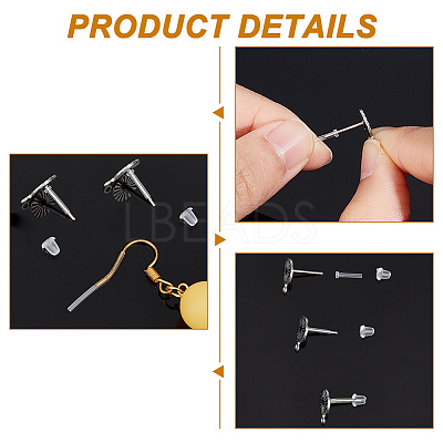 284Pcs 7 Styles  Silicone & Plastic Earring Post Sleeves & Ear Nuts FIND-NB0004-60-1