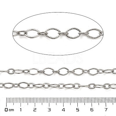 304 Stainless Steel Textured Oval Link Chains CHS-A016-03P-A-1