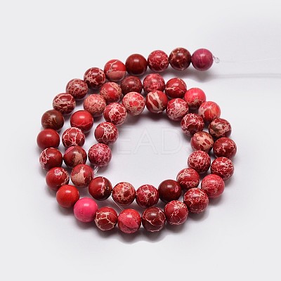 Natural Imperial Jasper Beads Strands G-I122-8mm-04-1