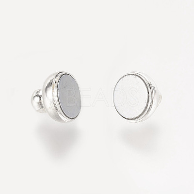 Brass Magnetic Clasps with Loops X-KK-H361-S-NR-1
