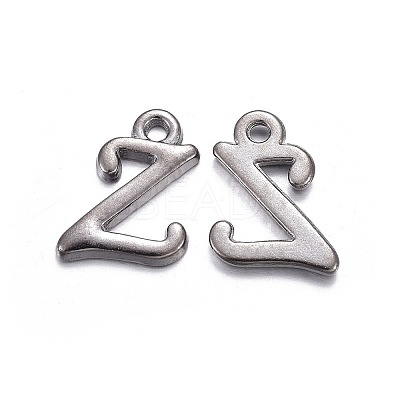 Gunmetal Plated Alloy Letter Pendants LS-PALLOY-J718-01B-Z-1