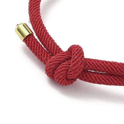 Adjustable Nylon Round Milan Cord Slider Bracelet Making FB-H001-01G-14-1