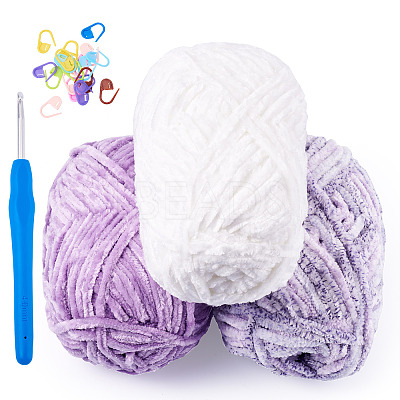 3 Rolls Super Bulky Plush Polyester Chenille Yarn OCOR-MB0001-06A-1