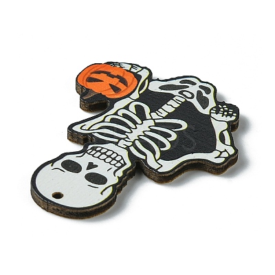 Halloween Single Face Printed Wood Big Pendants WOOD-H103-07-1