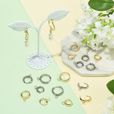 16Pcs 201 Stainless Steel Huggie Hoop Earrings Findings STAS-FS0002-26C-1