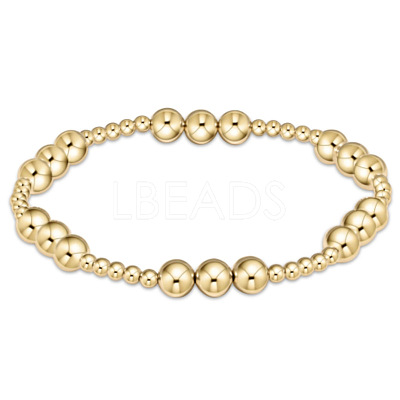 Bohemia Brass Round Beaded Stretch Bracelets TK0566-10-1