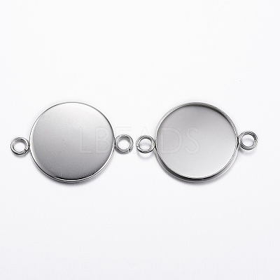 Tarnish Resistant 304 Stainless Steel Cabochon Connector Settings LS-X-STAS-P161-29-20mm-1