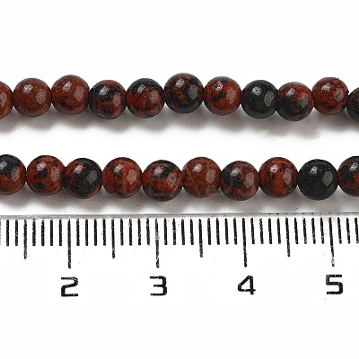 Round Natural Mahogany Obsidian Beads Strands G-N0120-20-4mm-1