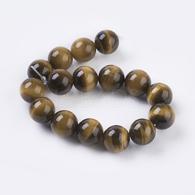 Natural Tiger Eye Beads Strands G-C076-12mm-1B-1