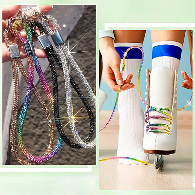 5 Yards Rhinestone Synthetic Rubber Cords OCOR-SP0001-33F-1