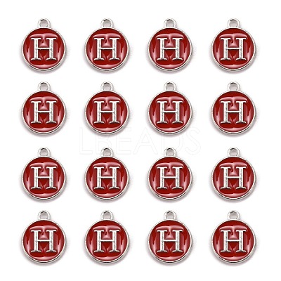 Platinum Plated Alloy Enamel Charms X-ENAM-S118-03H-P-1