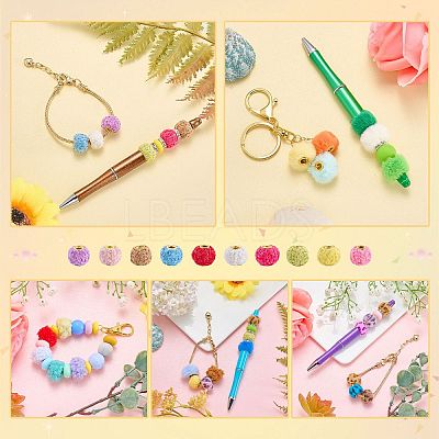 50Pcs 10 Colors Polyester European Beads FIND-SZ0019-29-1
