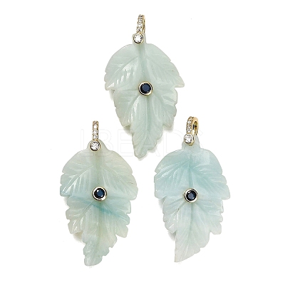 Natural Flower Amazonite Pendants G-K372-06G-A01-1