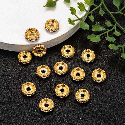 Iron Crystal Rhinestone Spacer Beads RB-A007-10MM-G-1