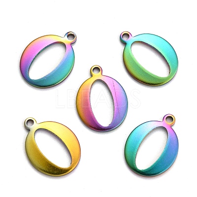 Ion Plating(IP) 304 Stainless Steel Alphabet Charms STAS-H122-O-M-1