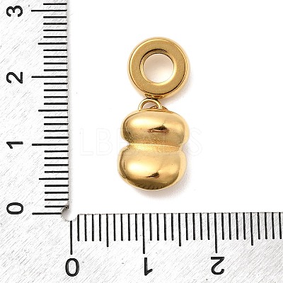 304 Stainless Steel Red Enamel European Dangle Charms STAS-D153-23G-1