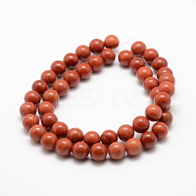 Natural Red Jasper Beads Strands G-G735-49-8mm-A--1