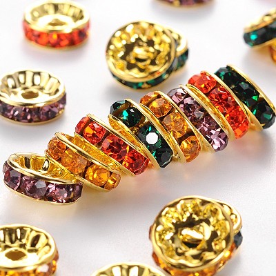 Brass Grade A Rhinestone Spacer Beads RSB039NFG-1