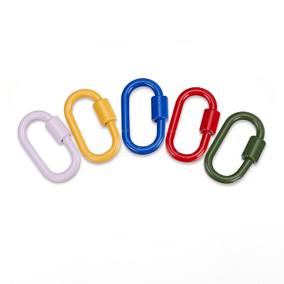 5Pcs 5 Colors Baking Paint Alloy Screw Locking Carabiners FIND-FI0001-12-1