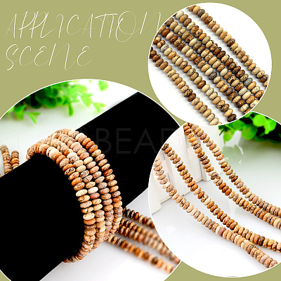 200Pcs Natural Picture Jasper Beads G-PA0001-01-1