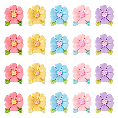 20pcs Opaque Resin Cabochons RESI-TADJ0001-08D-1