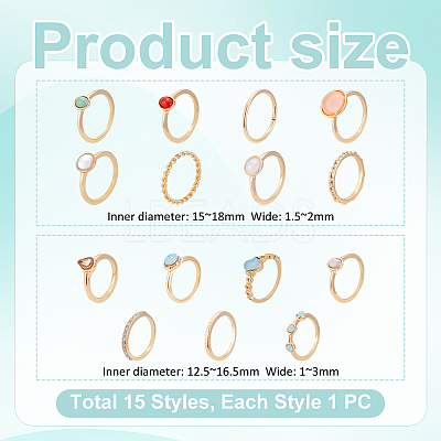 2 Sets 2 Style Alloy Finger Rings Sets RJEW-UN0003-03G-1
