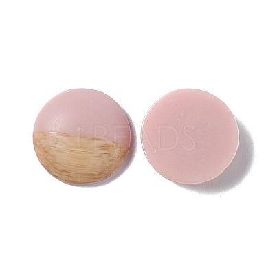 Two Tone Wood Grain Frosted Imitation Leather Style Resin Cabochons RESI-G053-01B-1