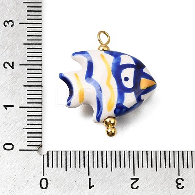 Ocean Themed Hand Painted Ceramic Porcelain Pendants PR-CBA0027-05G-06-1