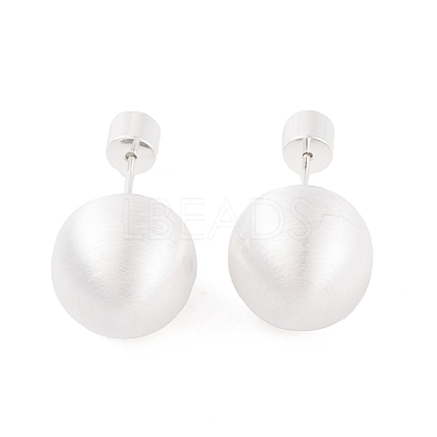 Round Ball Drawbench Brass Ear False Plugs for Women EJEW-G391-24B-S-1