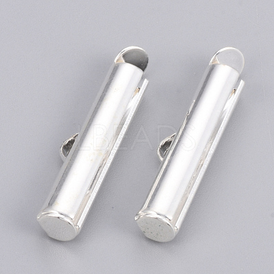Brass Slide On End Clasp Tubes KK-Q747-11F-S-1