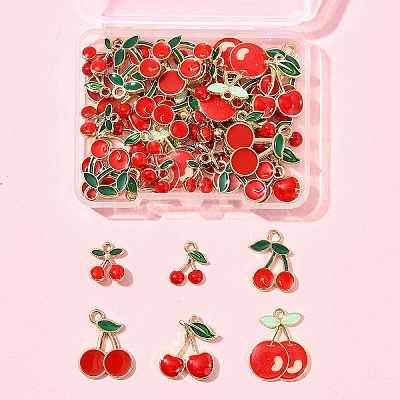 50Pcs 7 Styles Alloy Enamel Pendants ENAM-FS0003-19-1