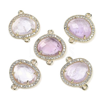 Natural Amethyst Faceted Oval Links G-B126-01G-11-1